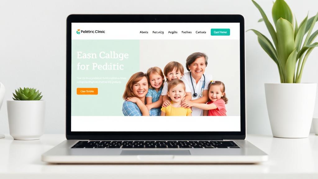 Modern pediatric clinic website showing professional SEO-optimized design